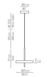 técnico lampara colgante spin Ø19x147cm.